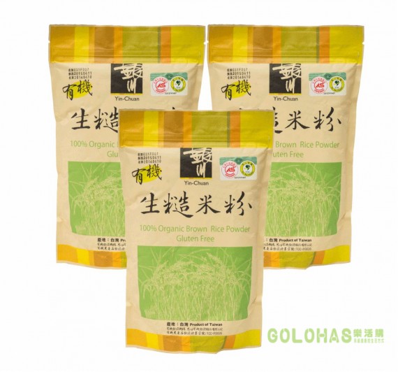 《銀川》有機生糙米粉 3包組(600g/包)~專業工法研磨成粉【無麥麩】