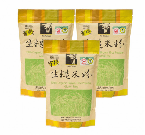 《銀川》有機生糙米粉 3包組(600g/包)~專業工法研磨成粉【無麥麩】