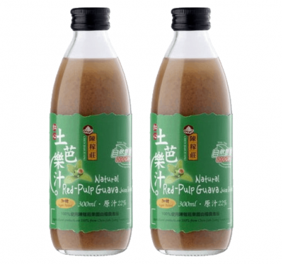 【陳稼莊】紅心土芭樂汁(加糖)-即飲式(300ml/瓶)/2瓶組