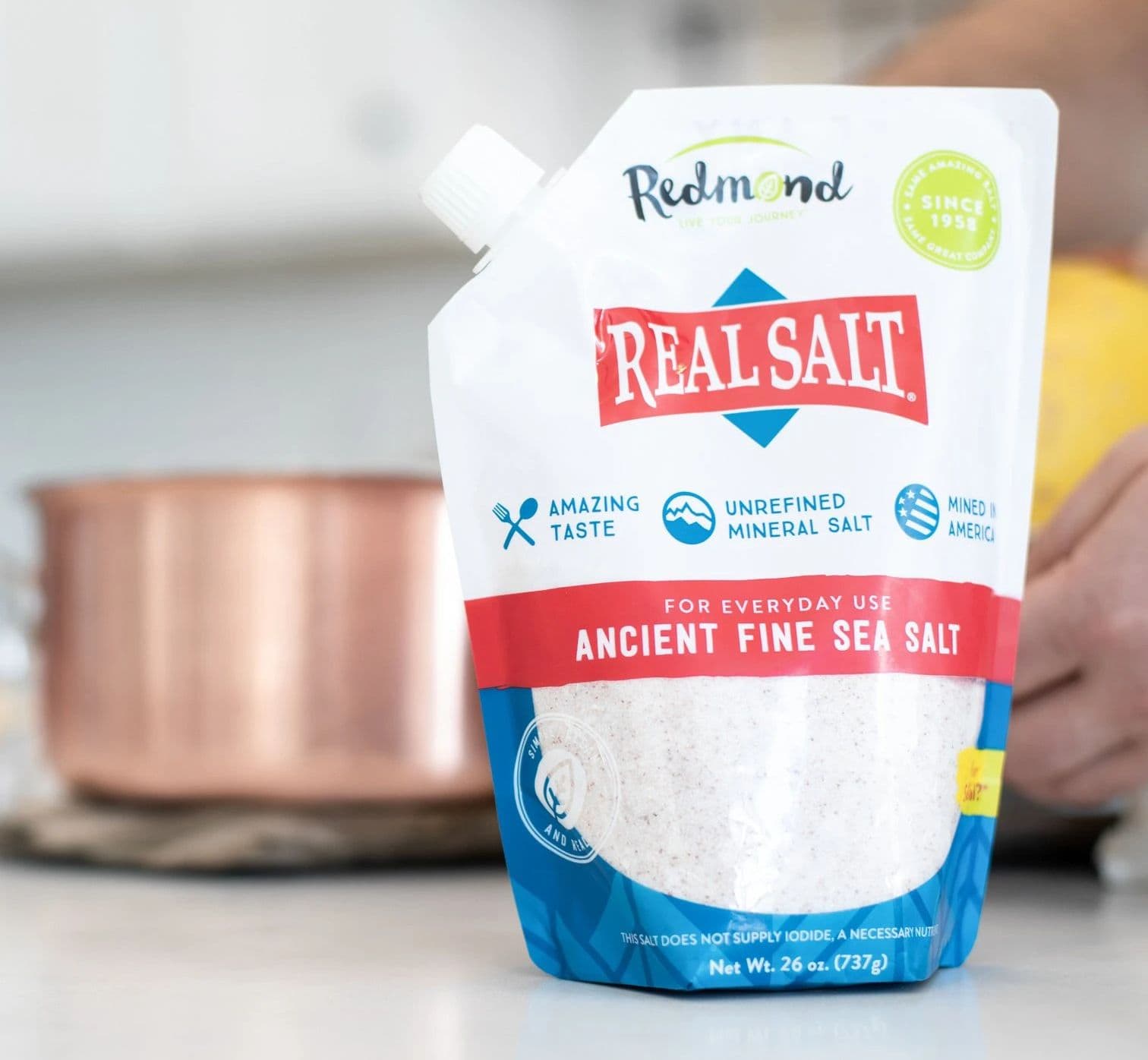 【美國RealSalt鑽石鹽】頂級天然海鹽737g (細鹽/袋裝)